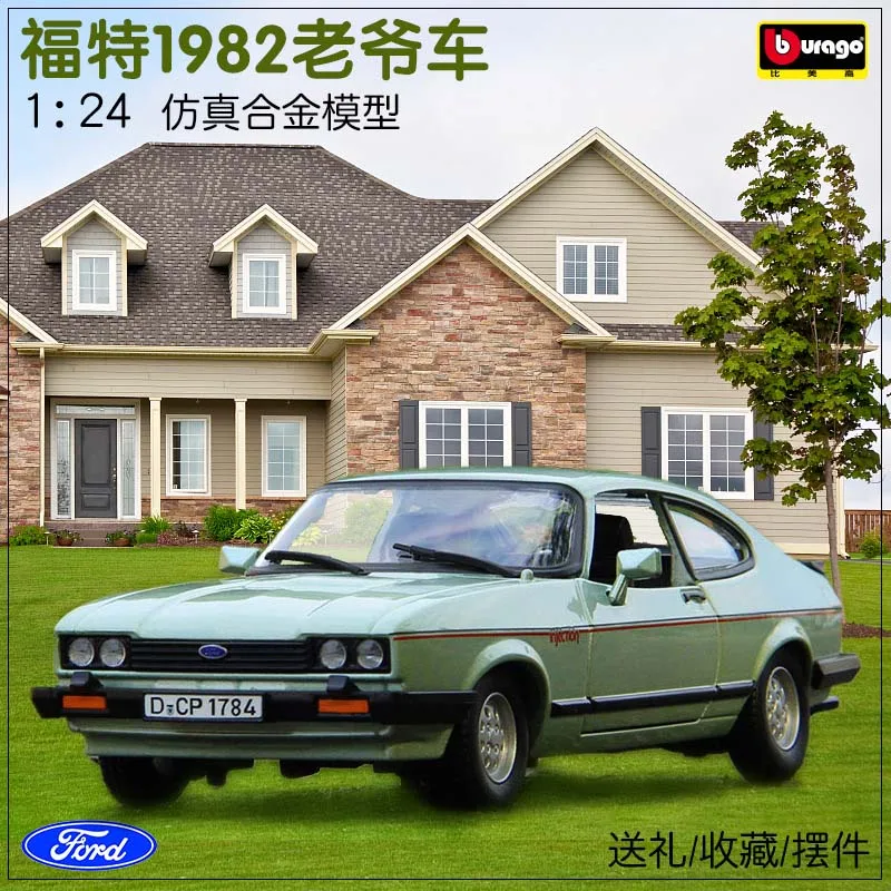 

Модель гоночного автомобиля Ford Капри Bburago 1:24 1982, Игрушечная модель автомобиля из сплава, литой под давлением, коллекционный подарок, Миниатюрные модели автомобилей для украшения