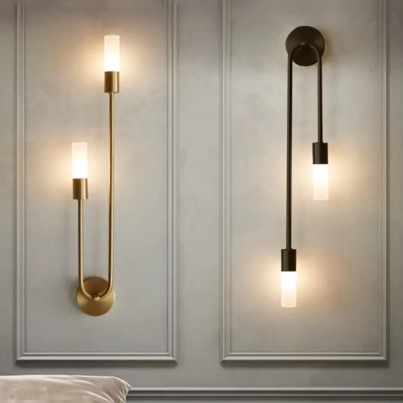

Modern Led Wall Light Gold Indoor Decor Vanity Lamparas De Pared Sconce Long Strip Nordic Living Room Kitchen Hall Bedroom Lamp