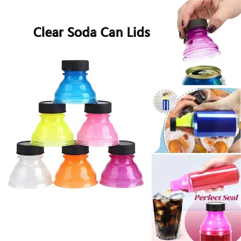 Reusable plastic airtight lid 6Pcs/12pcs beer water dispenser lid can protector caps cover bottle top soda saver cans dust cover