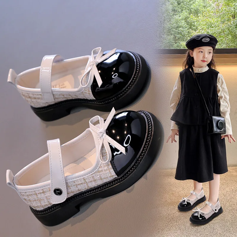 Girls' Spring and Autumn Leather Shoes 2025 Middle aged Children's Baby Soft soled Performance Shoes Children's Princess Shoes - 3
