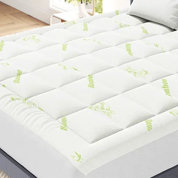 MCQ 400g Bamboo Viscose Mattress Topper Ultra Soft Pillow Top Mattress Pad with Stretchable Pockets Breathable Cooling Topper 1