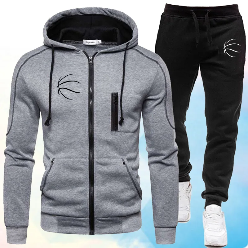 New Hoodie Set Fashion Zipper Hoodie Mens Tracksuit Sports Wear Pullover Sweatershirt Suits Hoodies Pants Sports Wear for Men