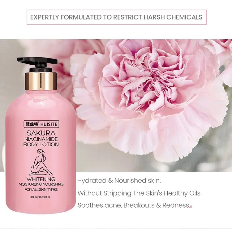 Sakura Body Lotion Hydrating Moisturizing Cream Dry Skin-Free Non-Greasy Body Lotion