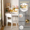 Kids Desk and Chair Set,Kids Study Desk with 3-Color Lights,Tiltable Desktop,Multi Functional Study Table for Kids 5-12 5