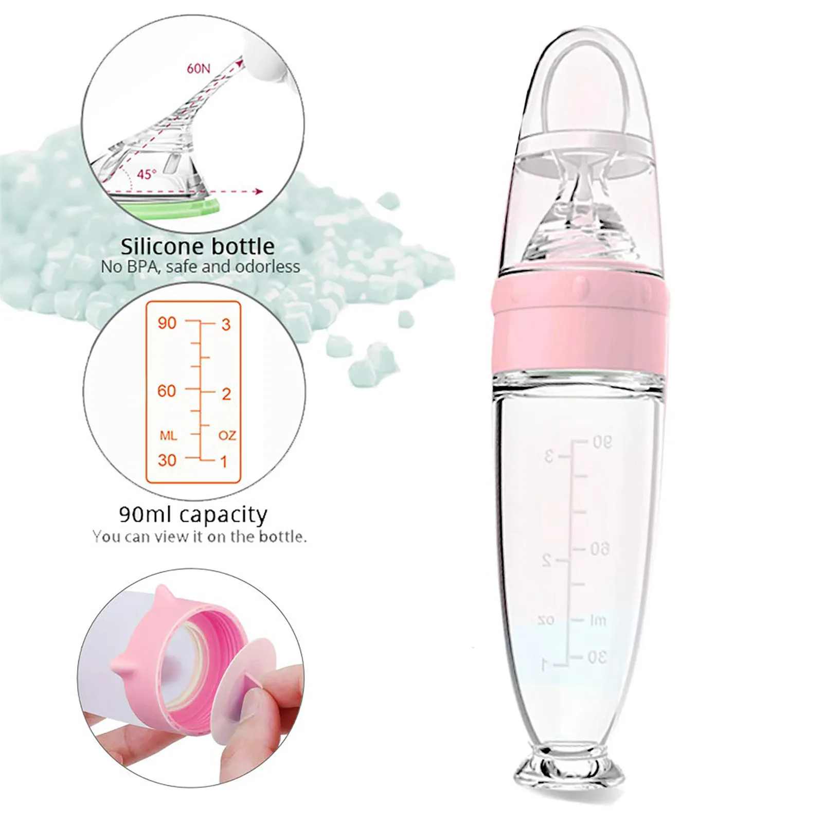 Wicker chargers training bottle supplement bottle silicone baby spoonfood crowd kitchen dining bar