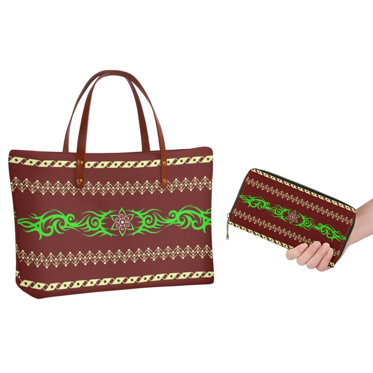 Forudesigns Set Di Borse Da Donna Classic Retro Pattern Flower Handbag Wallet Super Large Space Easy Carry Storage Bags Borse