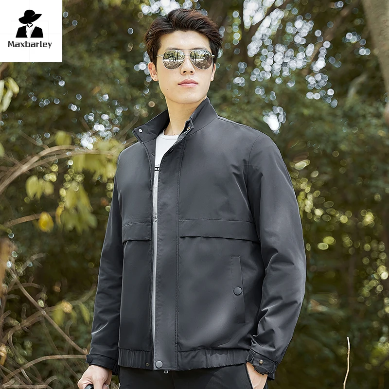 2024 New Autumn Jacket Men's high quality Classic Thin Solid Color Pocket Coat Business Casual Windbreaker Men's Brand Clothing