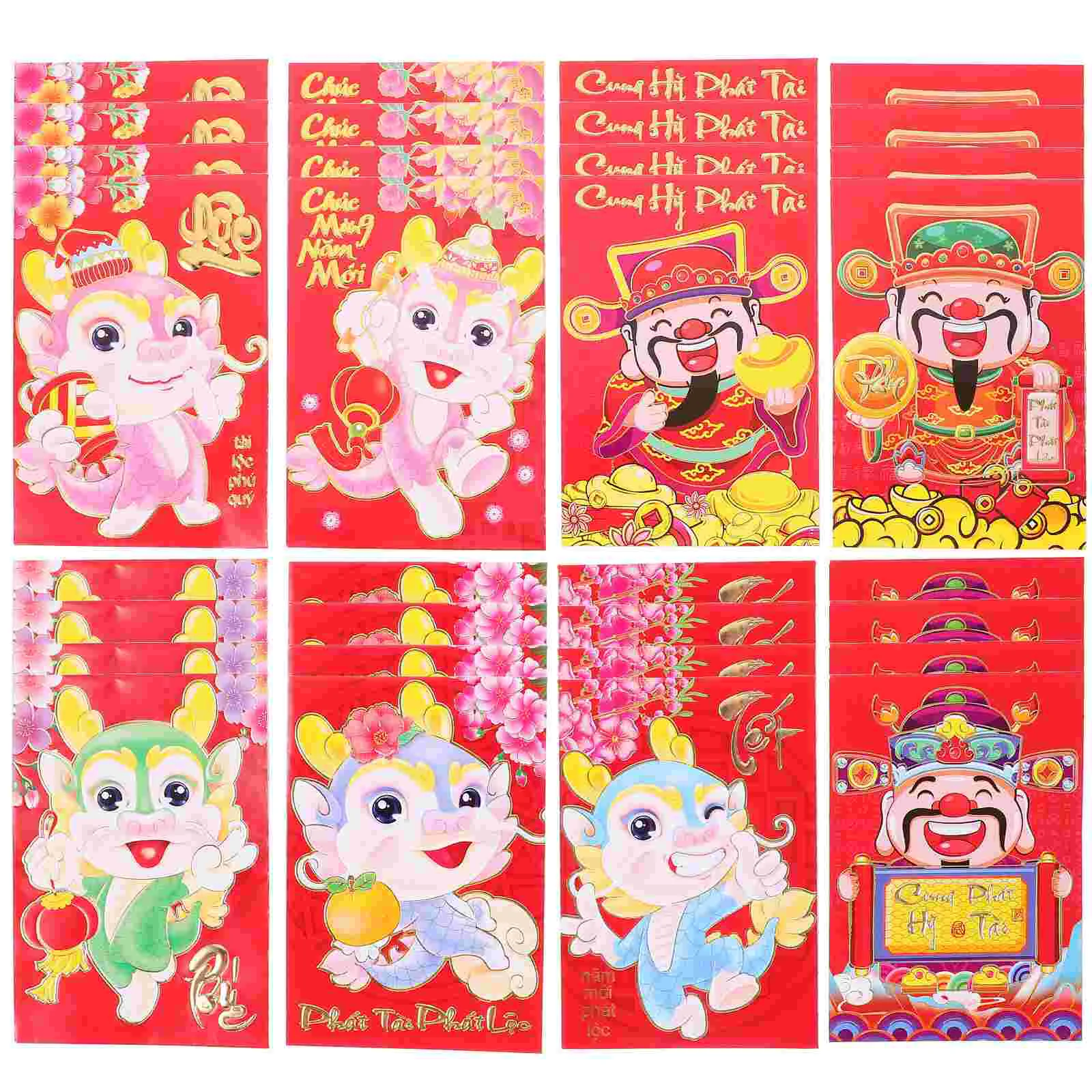

Vietnamese New Year Red Envelopes Year The Dragon Hong Bao Red Envelopes 2024 Lucky Money Envelopes Red Packet Spring Festival
