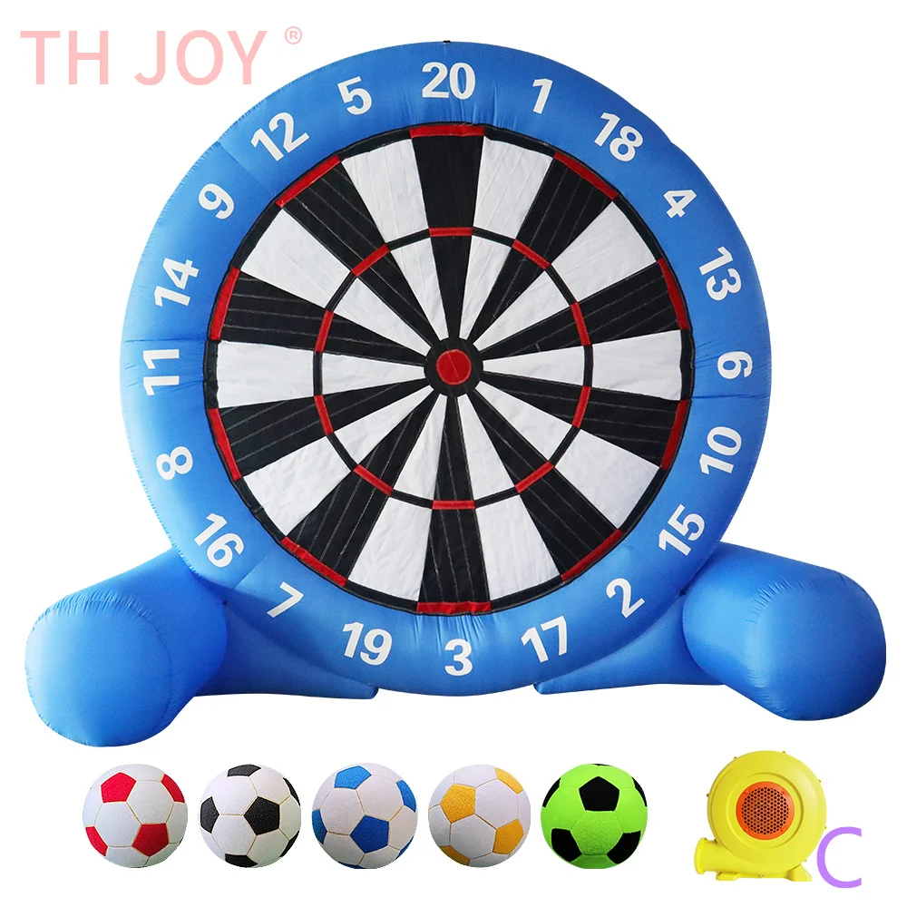 fast air ship to door,3m/4m/5m high giant inflatable soccer football dart board target game for sale 2