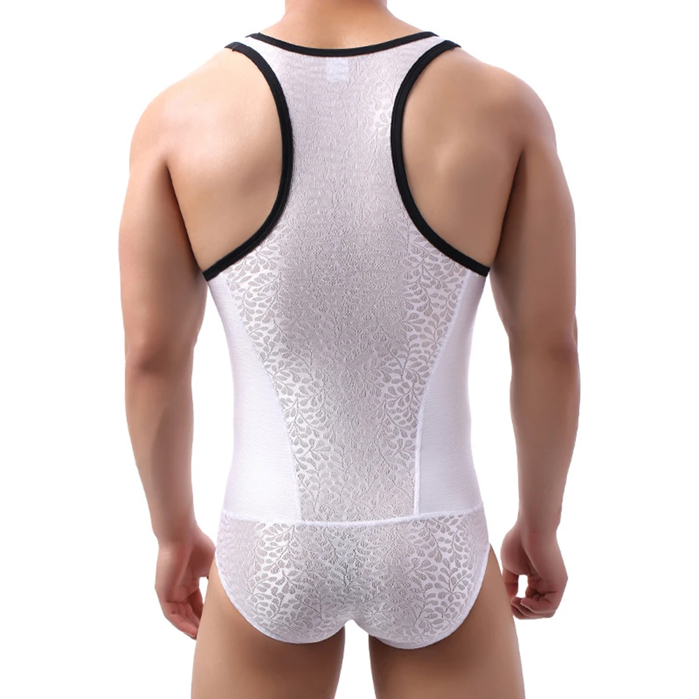 Men Sexy Bodysuit Bodywear Jumpsuits Fashion Sleepwear Leotard Gay Well-looking Underwear Clubwear Outfit Male Nightwear Uniform
