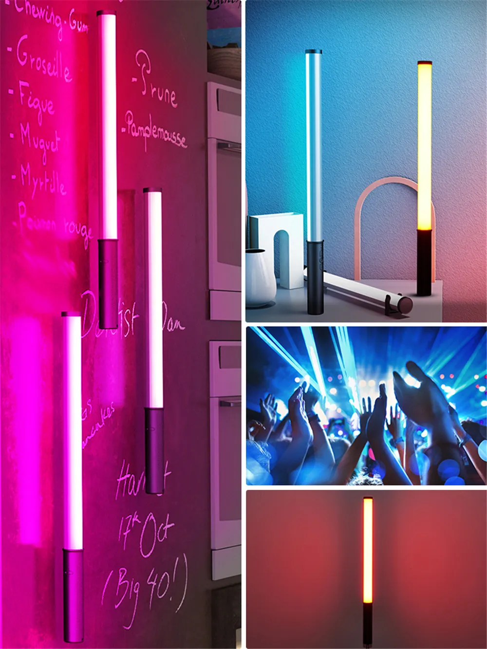 Recarregável Hand-held Rgb Led Luz Varinha Pode Ser Escurecido Foto Selfie Luz de Preenchimento Lâmpada do Telefone para ao ar Livre Vlog Tiktok Youtube 15w - Image 6