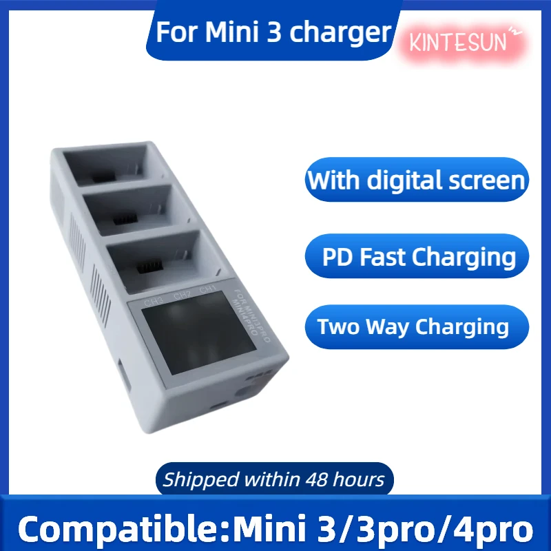 Chargeur Hub PD 65W pour DJI Mini 3/Mini 4 Pro - Charge 3 Batteries