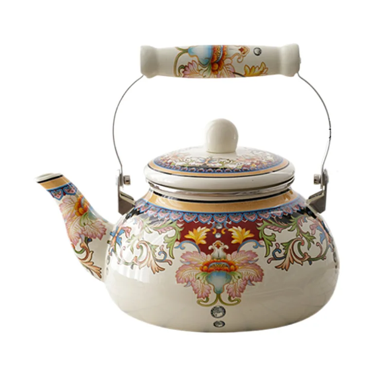 New Enamel Teapot Enamel Cold Kettle Kettle Hot and Cool Water Jug Tea Pot Stove White