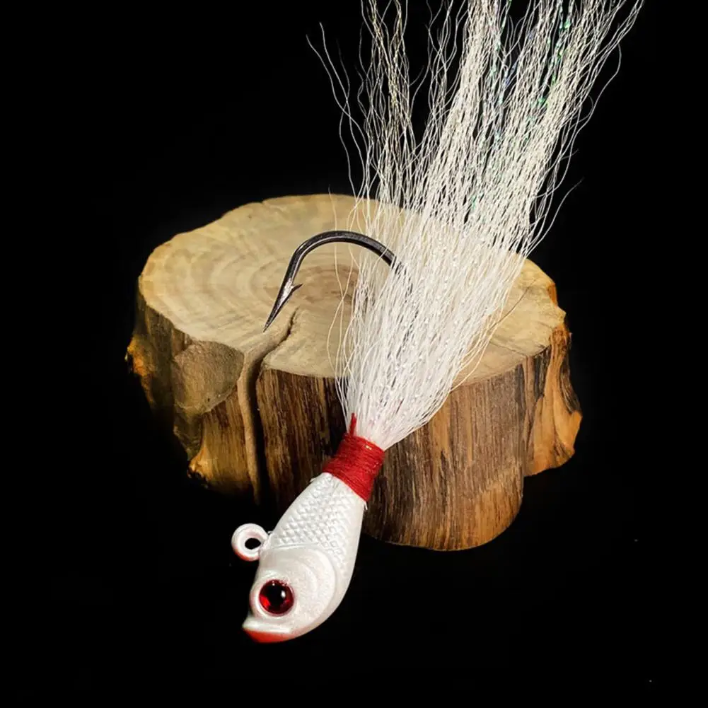 

Fake Lure Eco-friendly Faux Deer Hair Anti-hanging Bottom Fish Head Hook Bait Fishing Ground Lure Bait Artificial Bait