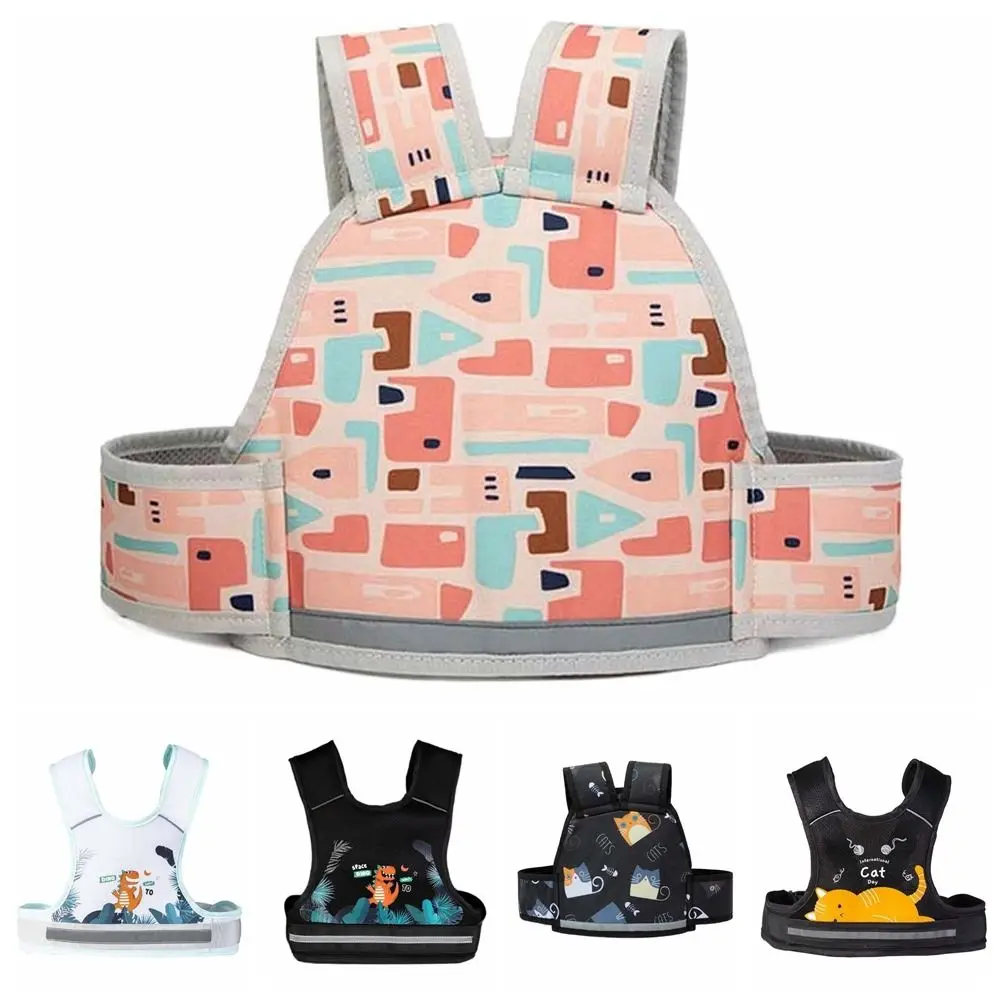 복합 스폰지 오토바이 시트 조끼 스트랩 조절 가능 튼튼한 어린이 안전 시트 하네스 편안하고 통기성 좋은 가슴 안전 벨트