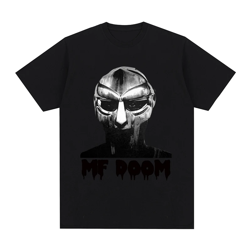 Фото MF черная футболка Madvillain хип-хоп рэпер рок-н-ролл Хлопковая мужская футболка новая футболка Женские топы забавные Харадзюку №1