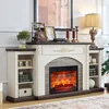72" Electric Fireplace,FarmhouseTV Stand for TVs Up To 80 Inch, Entertainment Center with Storage for Bedroom,Fireplace TV Stand 1