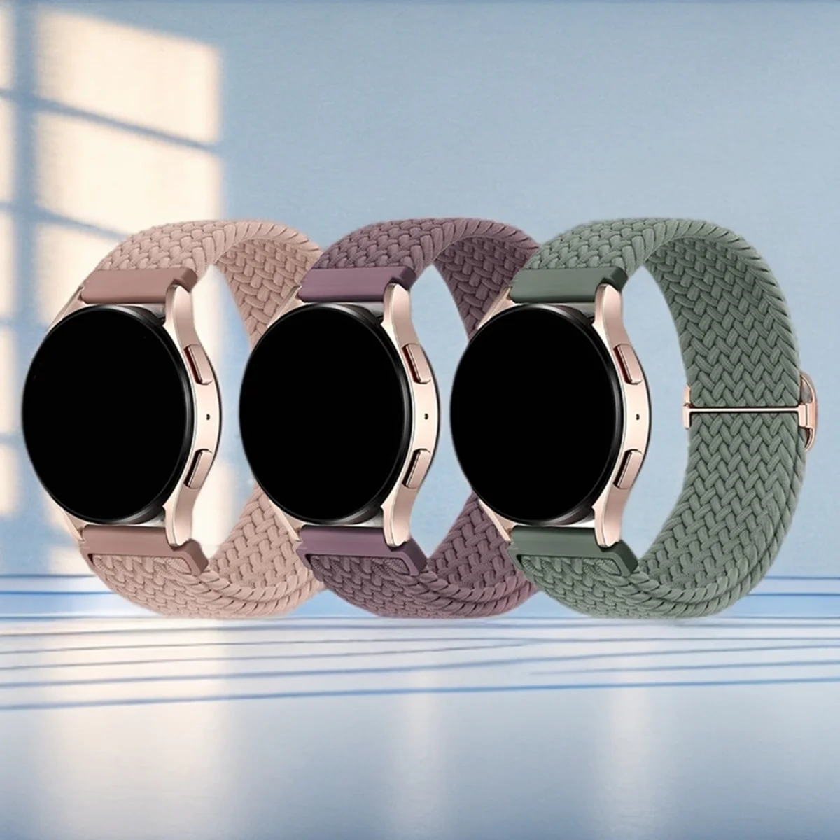 Set of 3 Quick Release Braided Nylon Wristbands - 18/20/22mm