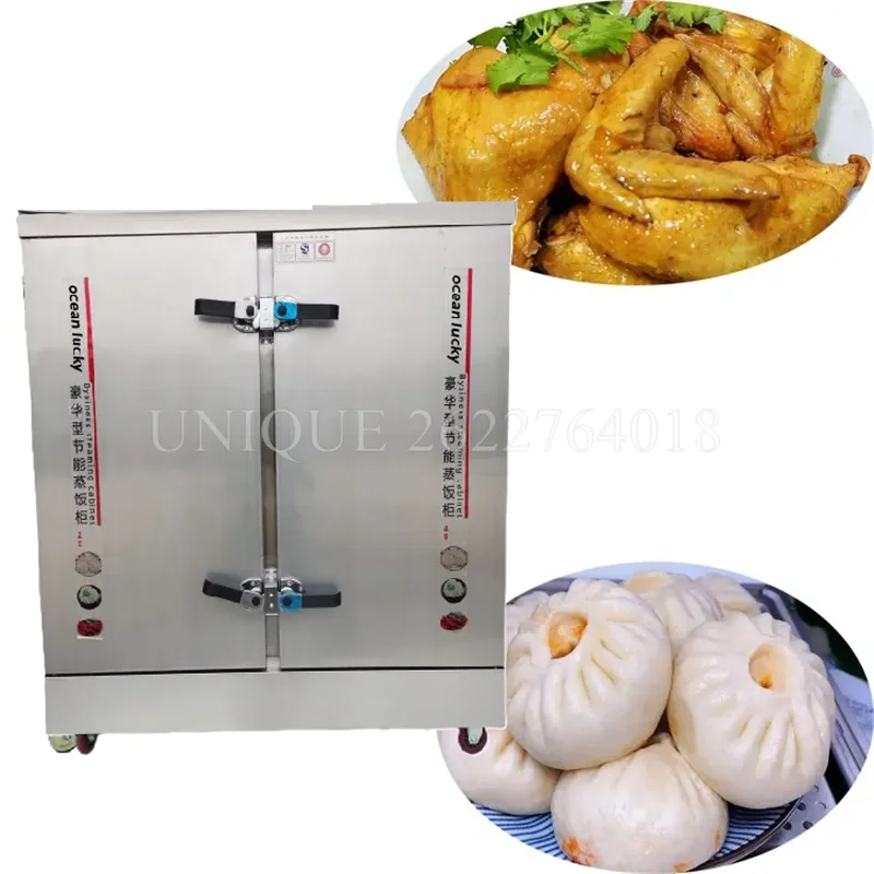 thumbnail image 1 of Vaporera comercial multiusos a gas/eléctrica para arroz, 6 bandejas, 12 capas, 24 placas, Mantou, para carne, mariscos, 1 of 4