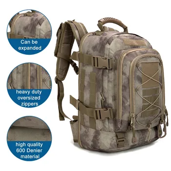 Outdoor 3 Day Expandable Backpack Military Tactical Hiking Bug Out Bag Men Backpacks Large Capacity Military Tactical Hiking 5