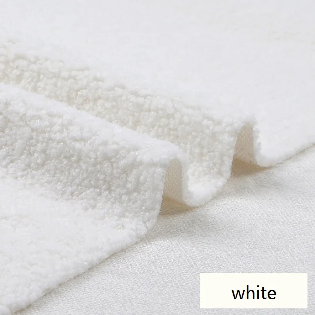  White Thick Plush Fabric Warm Fabric Lamb Wool Cloth