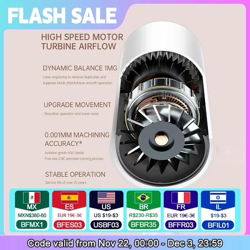 Hair Dryer, High-Speed Electric Turbine Airflow, Low Noise, Constant Temperature And Quick Drying, Suitable For Home Salons. 5