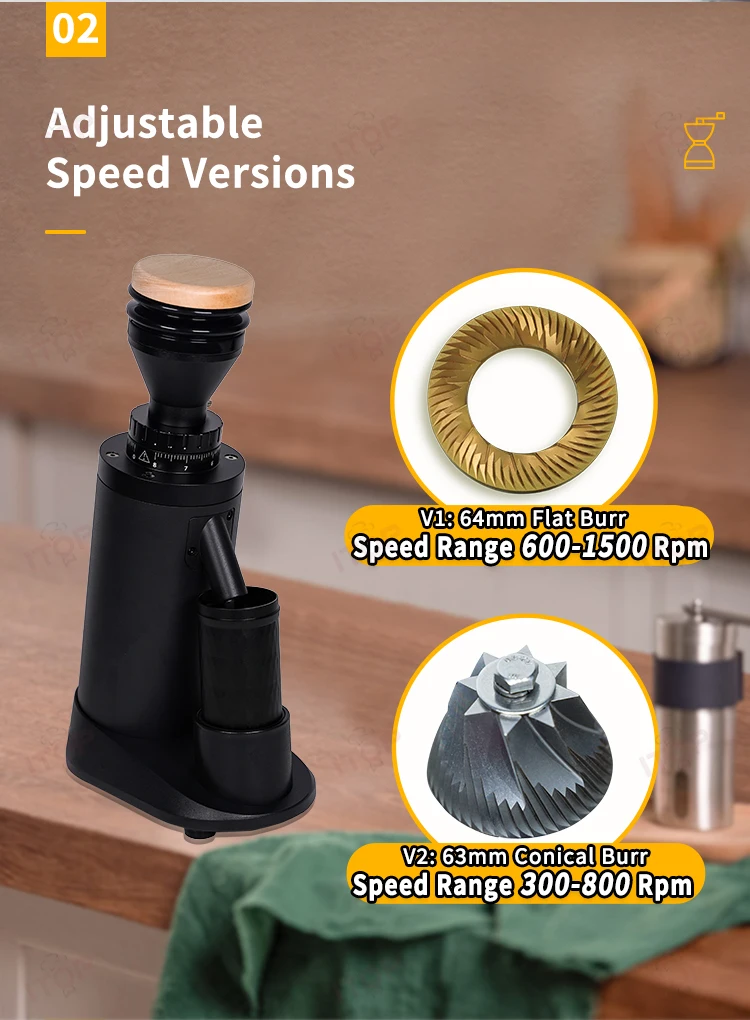 ITOP40 Plus-V1/V2 Coffee Grinder Machine 64MM Flat Titanium Burrs Adjustable Speed Version Coffee Grinder Espresso Grinder 6