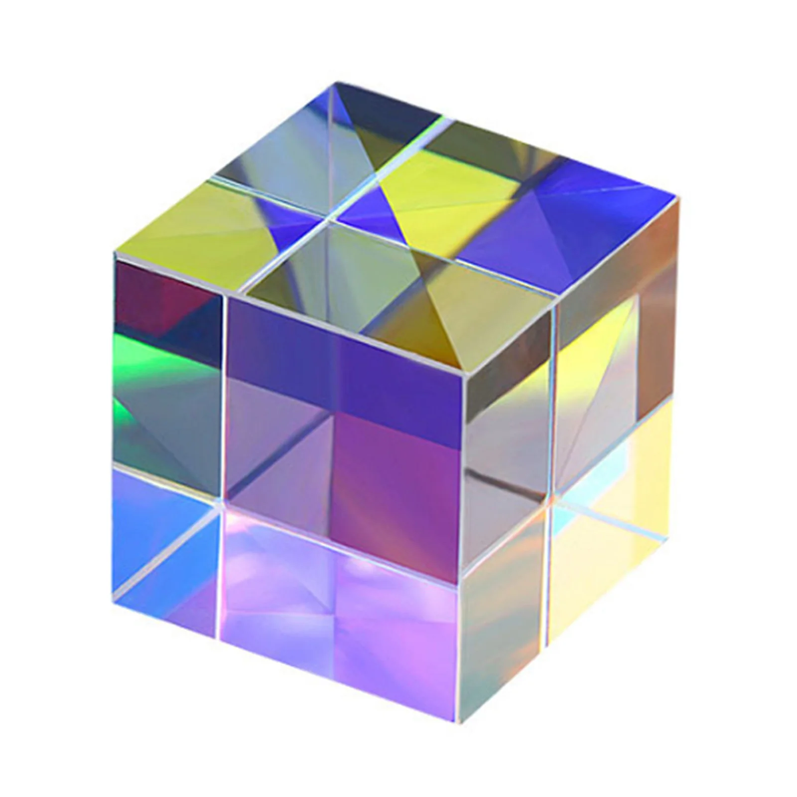 RGB 분산 프리즘 크리스탈 소재, 이색성 X-큐브 물리학 선물, 레인보우 큐브 프리즘, 빛 스펙트럼 교육용 홈 데코