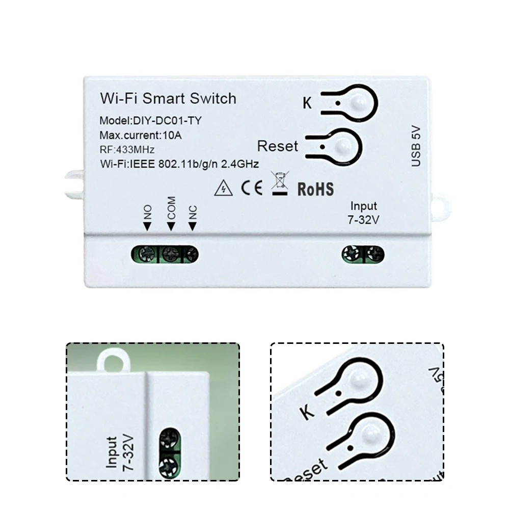 실시간 디자인 스마트 스위치 모듈, RF MHz 와이파이 스마트 스위치 모듈, 홈 미니 리모컨, 최대 전류 플라스틱 RF 타이머