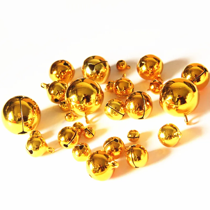 Gold/Silver Plated Jingle Bell Ornaments - Festive DIY Craft Accessories