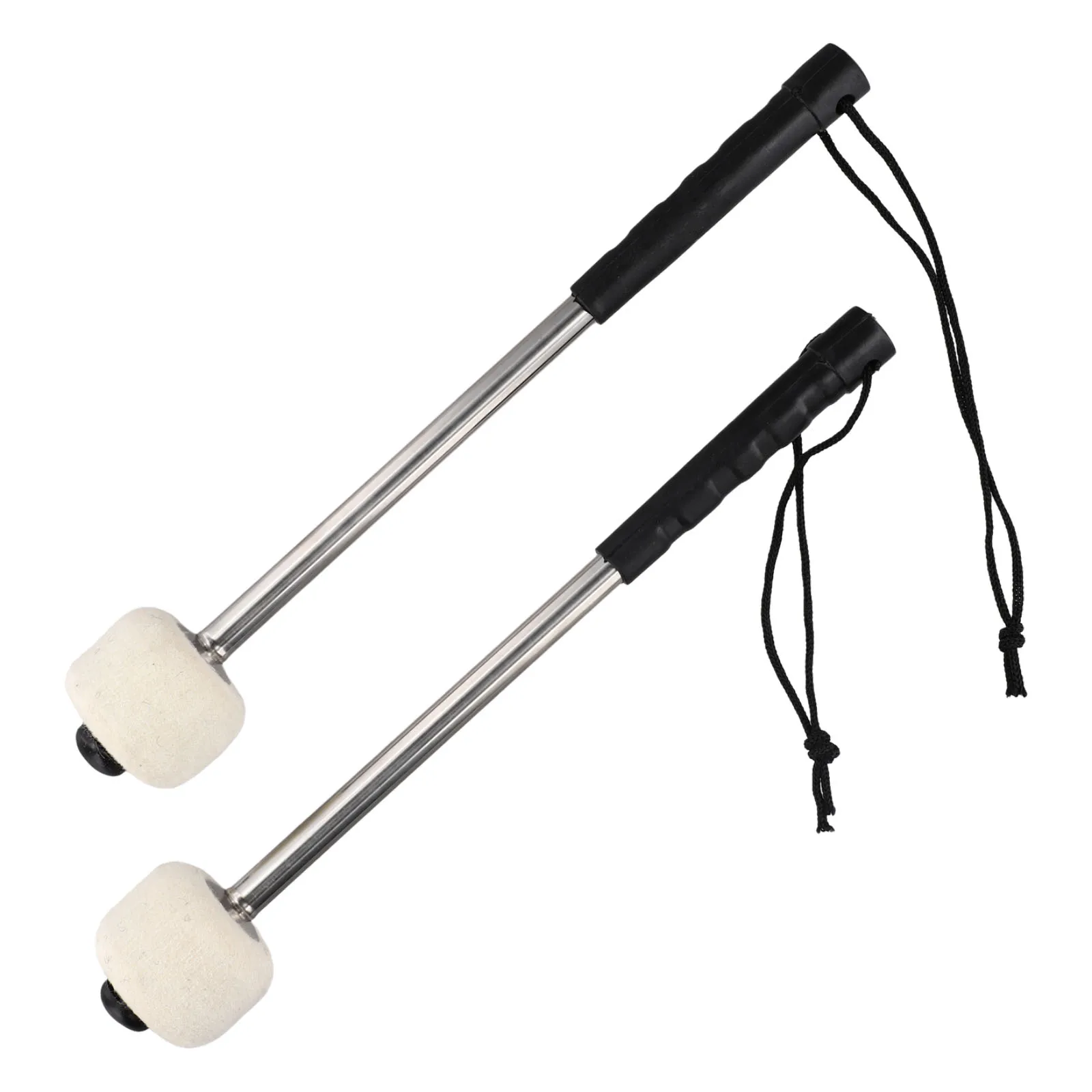2Pcs Bass Drum Mallet Felt Head Mallet Timpani With Stainless Steel Handle For Percussion Instruments Accessories Comfortable