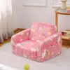 Kids Sofa Couch Fold Out, Baby Toddler Comfy Soft Chair, Flip Out Foldable Children 2 in 1 Convertible Sofa to Lounger 2