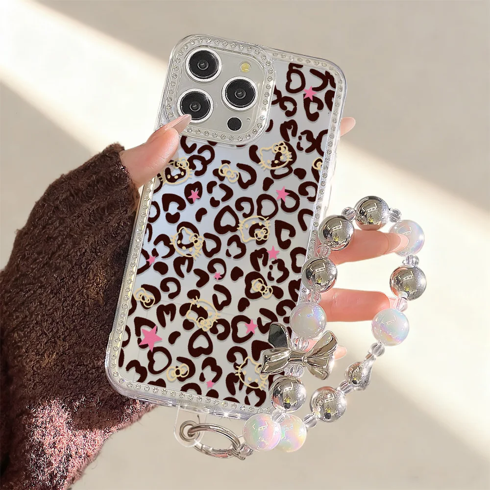 Heart-Shaped Leopard Print Shockproof Transparent Phone Case