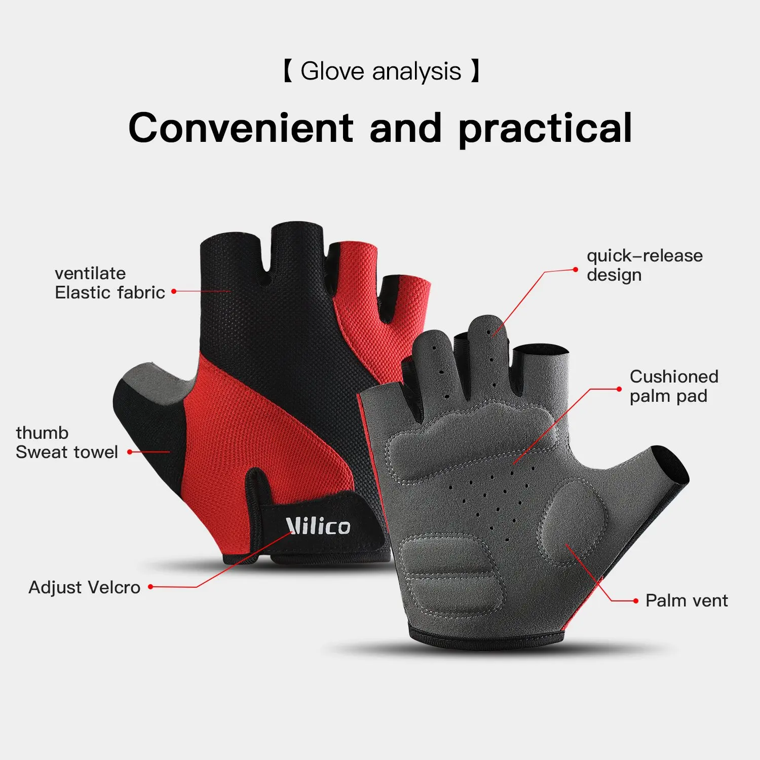 Cycling Gloves Breathable And Wear-Resistant Riding Short Finger Gloves,Outdoor Running Gloves For Spring And Summer Sports