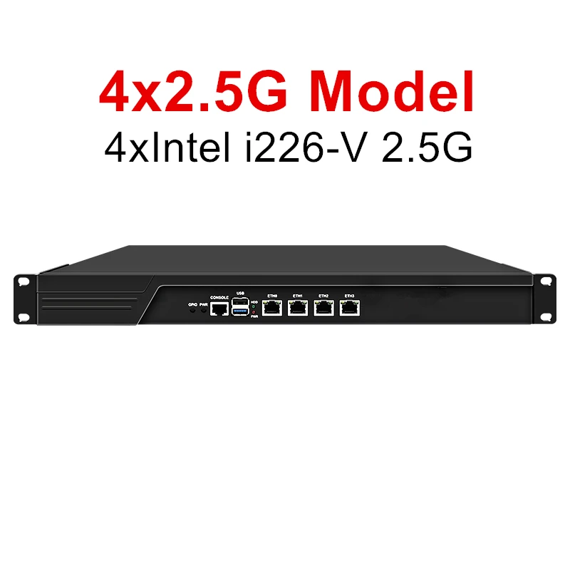 1U Rack Firewall Network 4x i226-V 2.5G+ 4x i226-V 2.5G Intel i3-N305 N100 DDR5 mSATA Soft Router Mini PC Nas Server 4