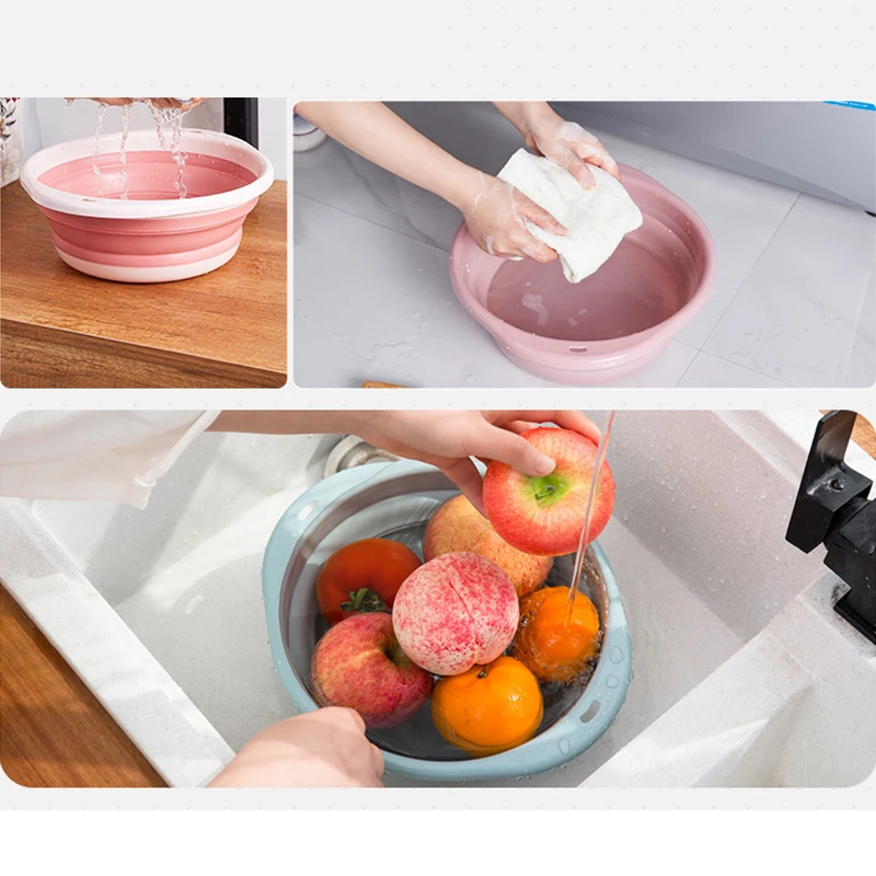Folding Wash Basin Portable Foldable Plastic Travel Safe Durable Bathroom Household Supplies