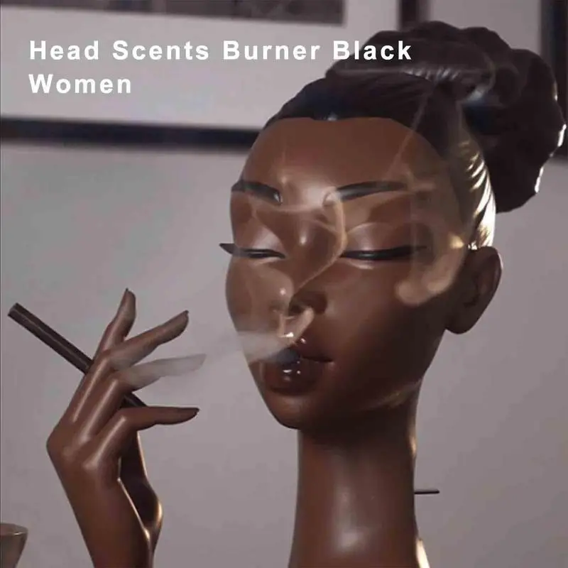 新品未使用　黒人女性　香炉　ディスプレイ　オブジェ　アロマ　女　頭　No1 : Head-Scents-Head 香炉 黒人女性、職場のホーム
