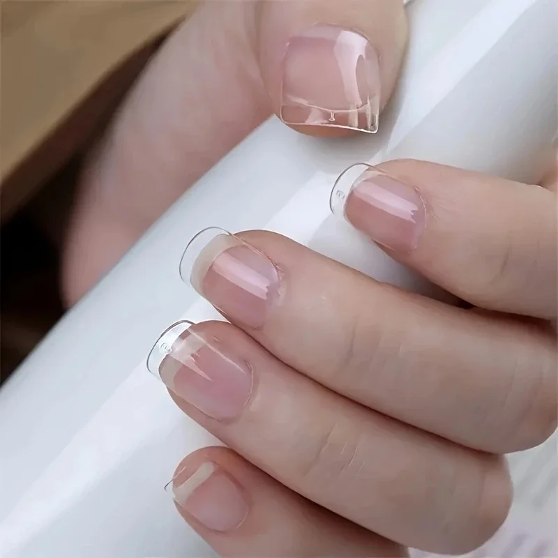 120pcs Soft Gel Fake Nails Short Square Shape False Nail Tips Half Matte Acrylic Square Fingernails DIY For Women Girls