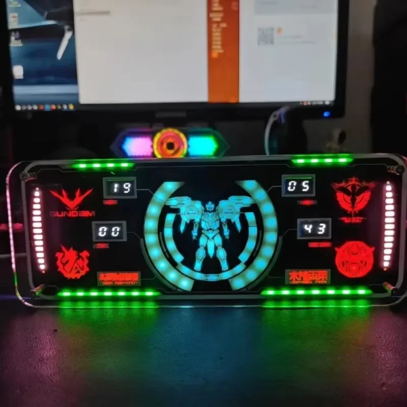 Cyberpunk rgb led nixie蛍光管時計デジタルテーブルディスプレイ