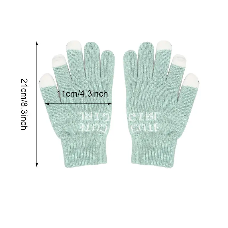 Open Finger Gloves Winter Warm Soft Women Gloves Girls Cute Panda Fingertip Touch Screen Gloves Warm Outdoor Knitted Gloves