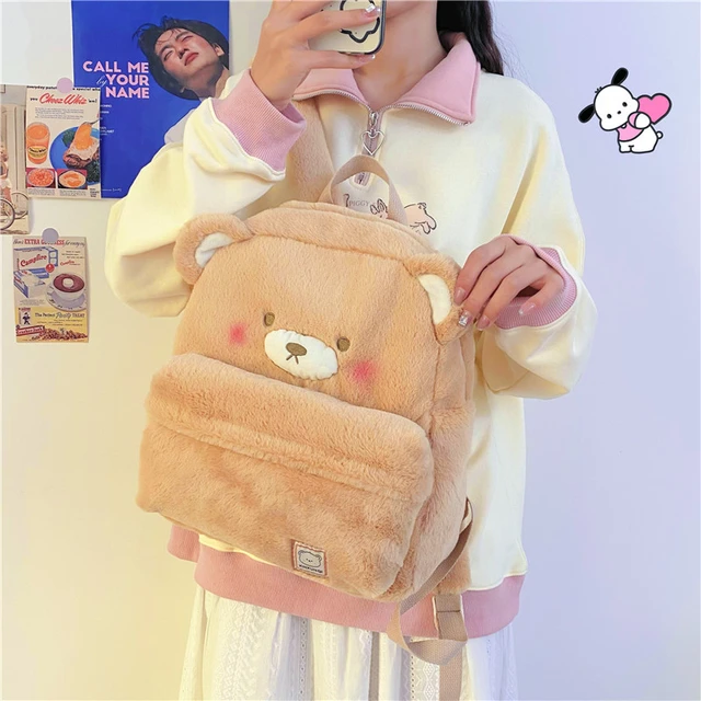 New Cute Bear Plush Backpack Cartoon Animal Plush Toy Soft Stuffed Shoulder  Bag Crossbody Bag Children Girls Birthday Best Gift - AliExpress