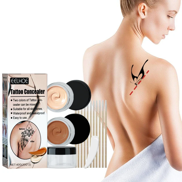Tattoo Concealer Waterproof Brightening Cover Tattoo Dark Circles Acne Marks Scars Birthmarks Invisible Two-tone Concealer - Image 3