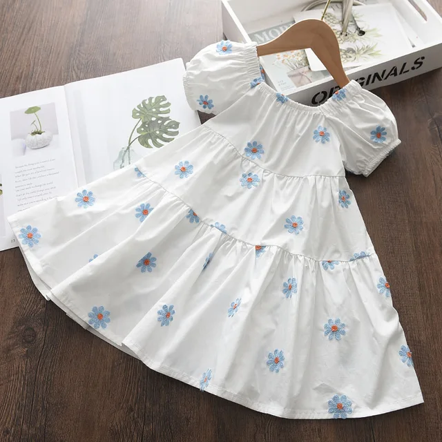 Bear Leader Girl Casual Dress 2022 New Fashion Princess Dresses Girls Sweet Costumes Cute Outfits Baby Girls Vestidos for 3 7Y AH5026 White