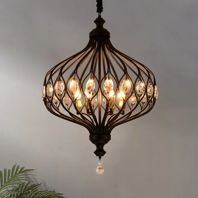 LED pendant light American Country Lantern Pendant Lamps Dining Table Hanging Lights for Kitchen Living Room Bedroom Corridor led Industrial Lamps