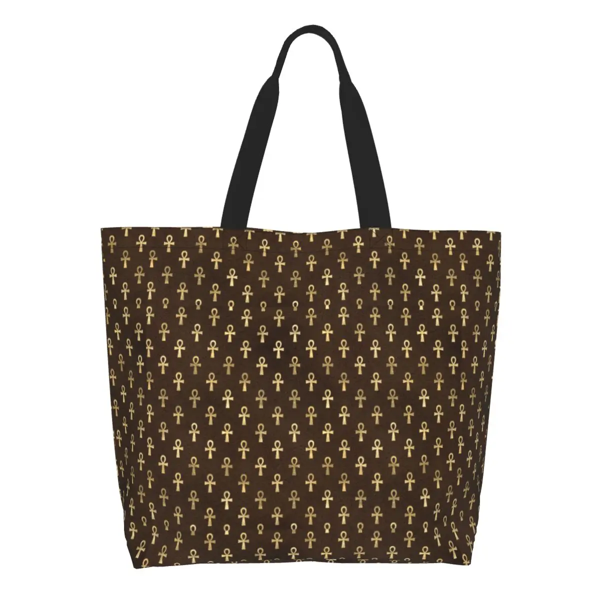 

Fashion Printed Egyptian Glam With Faux Gold Egypt Tote Shopping Bag Recycling Canvas Shopper Shoulder Handbag