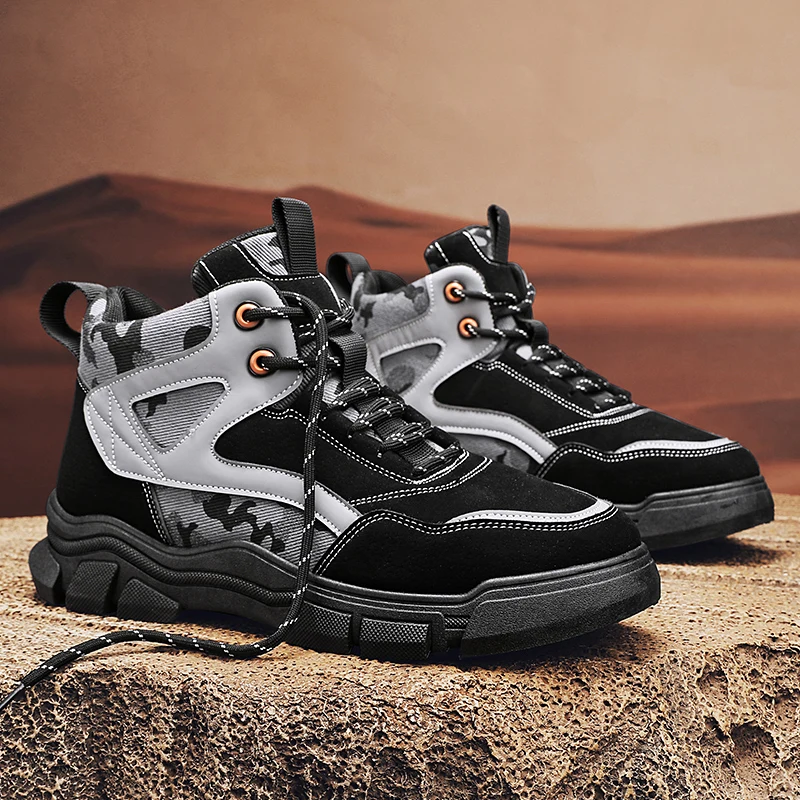 Louis Vuitton Black & Orange 'LV Hiking' Boots