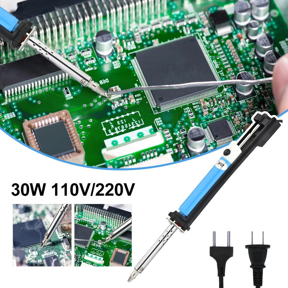 

AC 110V/220V Electric Tin Suction Sucker Pen Soldering Iron 30W PCB Solder Suction Desoldering Machine Vacuum Pump Welding Tools