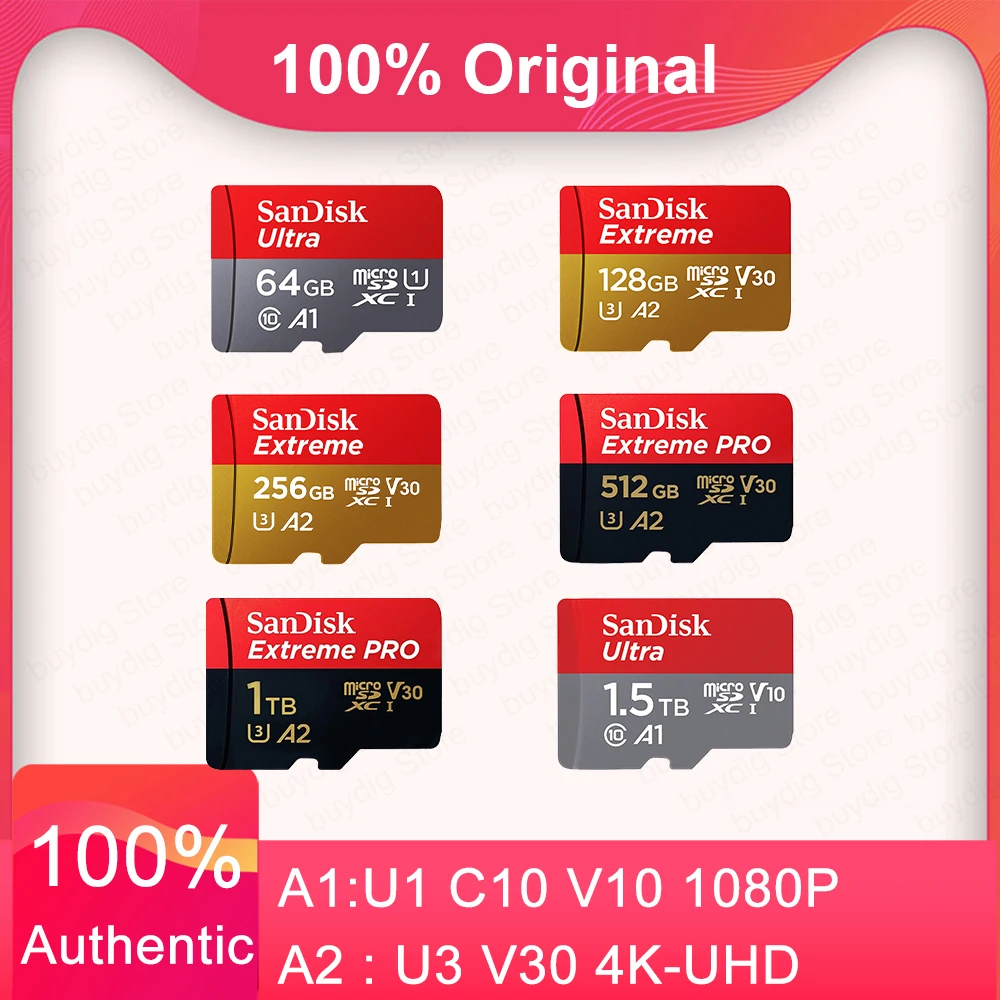 SANDISK 마이크로 SD 울트라 익스트림 메모리 카드, 4K 드론 폰 익스..