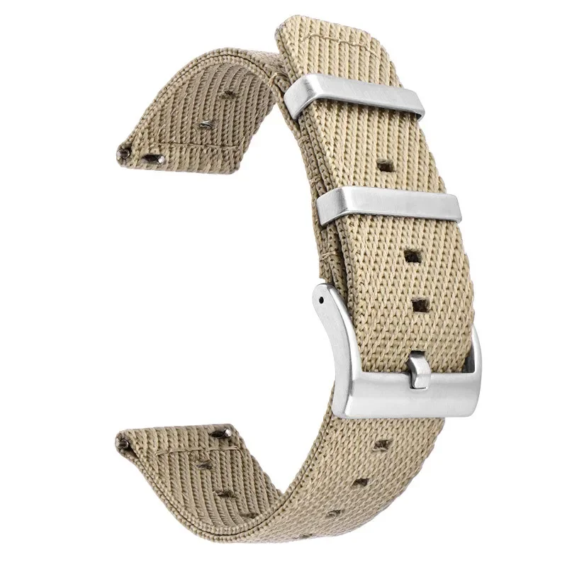 Quick Release Nylon Weave Stripe Watch Band, Sport Wrist Bracelet