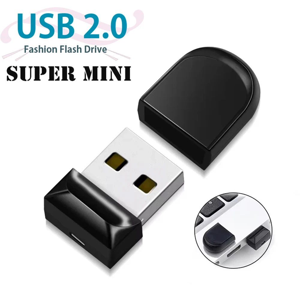 USB Pendrive 8GB 16GB 32GB Mini Black Flash Drive Pen 64GB 128GB Memory Stick USB2.0 U Disk Free Key Chain
